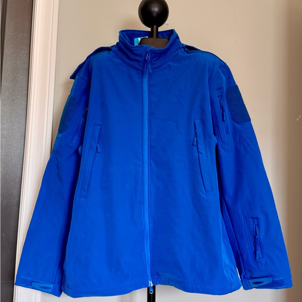 MagcoMSen Tactical Winter Vibrant Blue Military Jacket Waterproof Size 2XL New